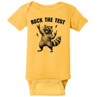 Racoon Rock The Test Teacher Test Day Testing Day Teacher Baby Bodysuit