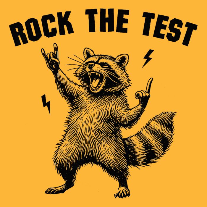 Racoon Rock The Test Teacher Test Day Testing Day Teacher Baby Bodysuit