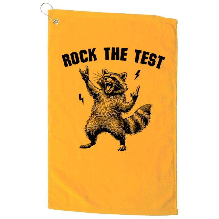Racoon Rock The Test Teacher Test Day Testing Day Teacher Golf Towel