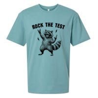 Racoon Rock The Test Teacher Test Day Testing Day Teacher Sueded Cloud Jersey T-Shirt