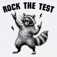 Racoon Rock The Test Teacher Test Day Testing Day Teacher Garment-Dyed Sweatshirt