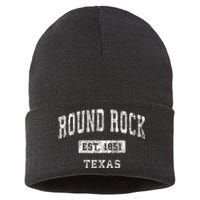 Round Rock Texas Tx Vintage Established Sports Sustainable Knit Beanie