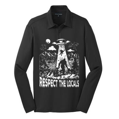 Retro Respect The Locals Sasquatch Bigfoot Silk Touch Performance Long Sleeve Polo