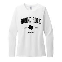 Round Rock Texas Tx Vintage Established State Flag Sports Design Womens CVC Long Sleeve Shirt