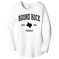 Round Rock Texas Tx Vintage Established State Flag Sports Design Women's Perfect Tri Tunic Long Sleeve Shirt