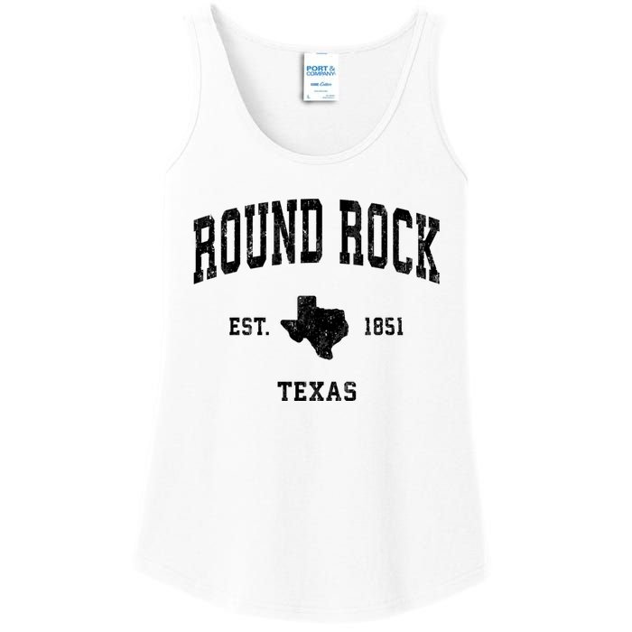 Round Rock Texas Tx Vintage Established State Flag Sports Design Ladies Essential Tank