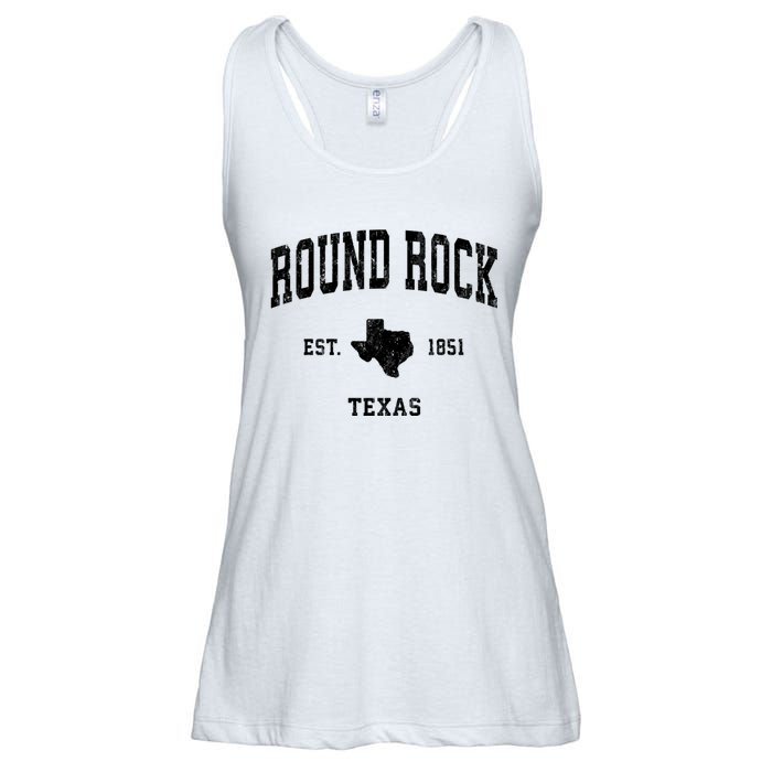 Round Rock Texas Tx Vintage Established State Flag Sports Design Ladies Essential Flowy Tank