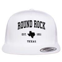 Round Rock Texas Tx Vintage Established State Flag Sports Design Flat Bill Trucker Hat