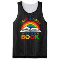 Retro Rainbow Take A Look ItS In A Book Reading Bookworm Mesh Reversible Basketball Jersey Tank