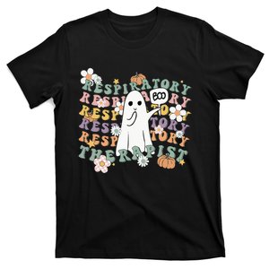 Retro Respiratory Therapist Cute Ghost Halloween Pumpkin T-Shirt