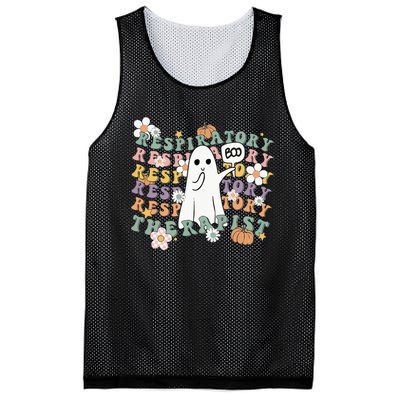 Retro Respiratory Therapist Cute Ghost Halloween Pumpkin Mesh Reversible Basketball Jersey Tank