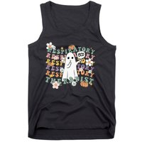 Retro Respiratory Therapist Cute Ghost Halloween Pumpkin Tank Top