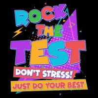 Retro Rock The Test Dont Stress Just Do Your Best 16 in Basic Backpack