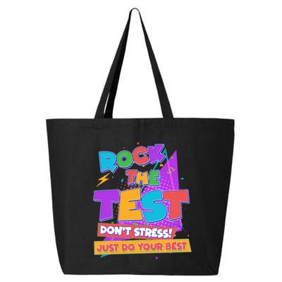 Retro Rock The Test Dont Stress Just Do Your Best 25L Jumbo Tote