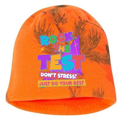 Retro Rock The Test Dont Stress Just Do Your Best Kati - Camo Knit Beanie