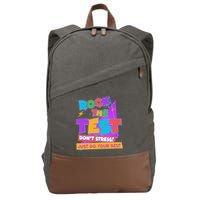 Retro Rock The Test Dont Stress Just Do Your Best Cotton Canvas Backpack
