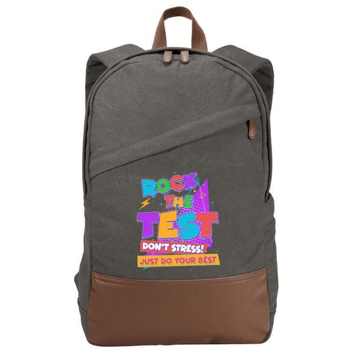 Retro Rock The Test Dont Stress Just Do Your Best Cotton Canvas Backpack
