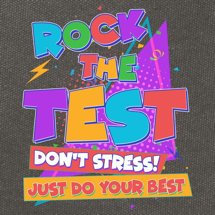 Retro Rock The Test Dont Stress Just Do Your Best Cotton Canvas Backpack