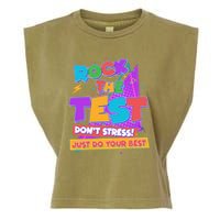 Retro Rock The Test Dont Stress Just Do Your Best Garment-Dyed Women's Muscle Tee