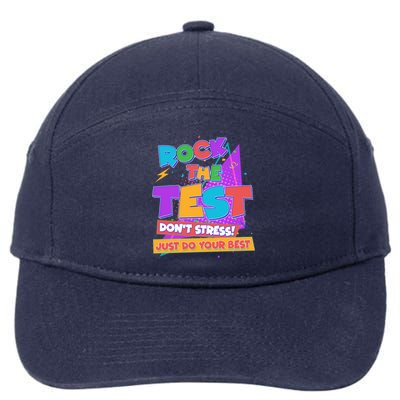 Retro Rock The Test Dont Stress Just Do Your Best 7-Panel Snapback Hat