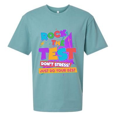Retro Rock The Test Dont Stress Just Do Your Best Sueded Cloud Jersey T-Shirt