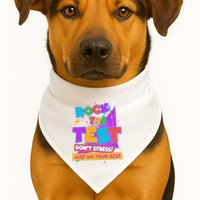 Retro Rock The Test Dont Stress Just Do Your Best USA-Made Doggie Bandana