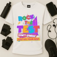 Retro Rock The Test Dont Stress Just Do Your Best Performance Shirt