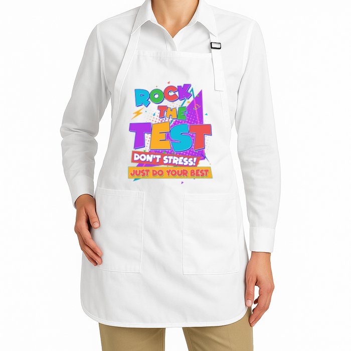 Retro Rock The Test Dont Stress Just Do Your Best Apron