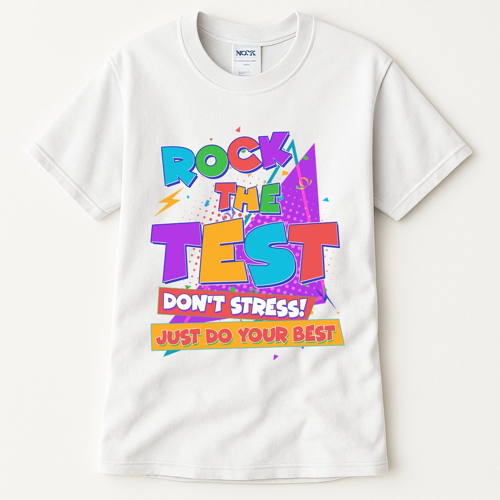 Retro Rock The Test Dont Stress Just Do Your Best Tall T-Shirt