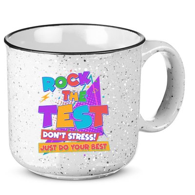 Retro Rock The Test Dont Stress Just Do Your Best 15oz Campfire Ceramic Mug
