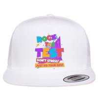 Retro Rock The Test Dont Stress Just Do Your Best Flat Bill Trucker Hat