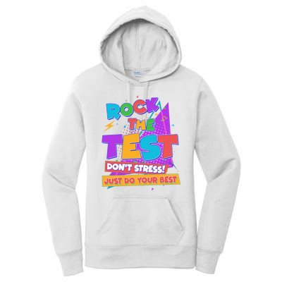 Retro Rock The Test Dont Stress Just Do Your Best Women's Pullover Hoodie