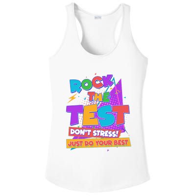 Retro Rock The Test Dont Stress Just Do Your Best Ladies PosiCharge Competitor Racerback Tank