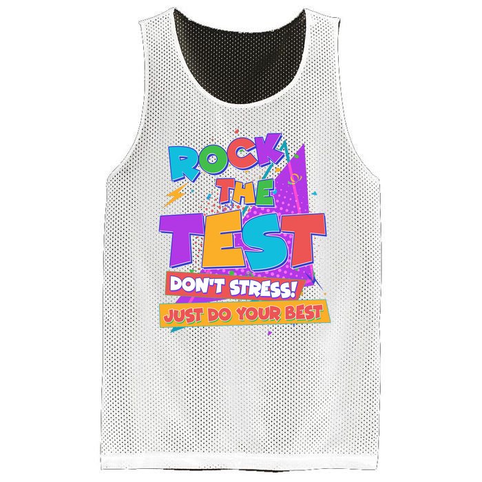 Retro Rock The Test Dont Stress Just Do Your Best Mesh Reversible Basketball Jersey Tank