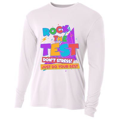 Retro Rock The Test Dont Stress Just Do Your Best Cooling Performance Long Sleeve Crew