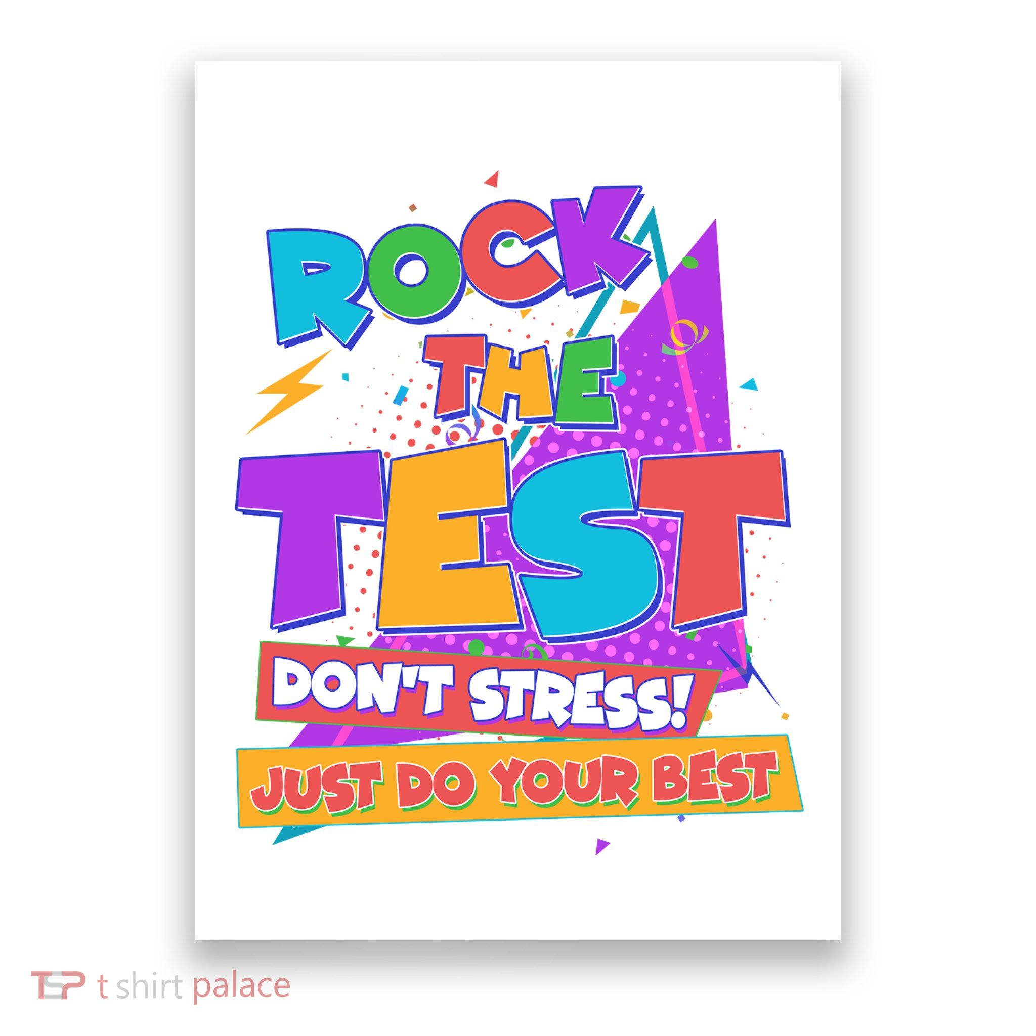 Retro Rock The Test Dont Stress Just Do Your Best Poster