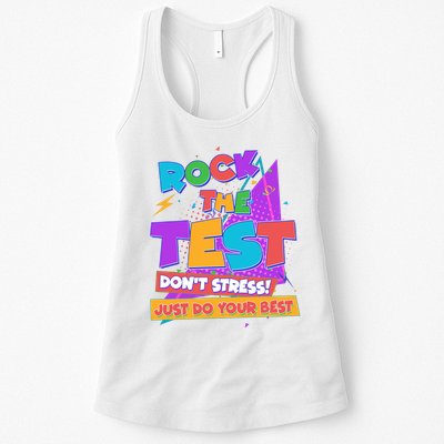 Retro Rock The Test Dont Stress Just Do Your Best Womens Tank Top
