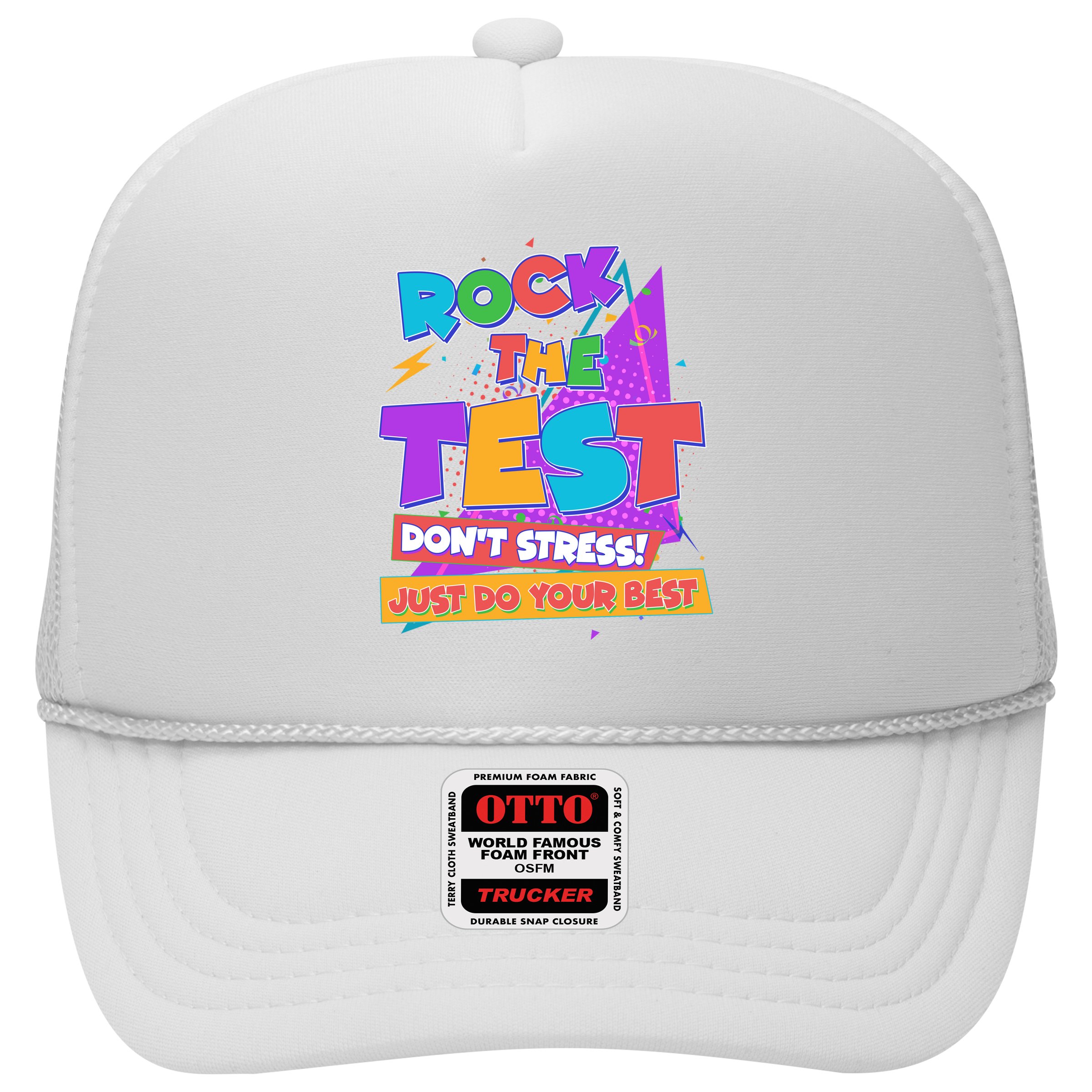 Retro Rock The Test Dont Stress Just Do Your Best Hat