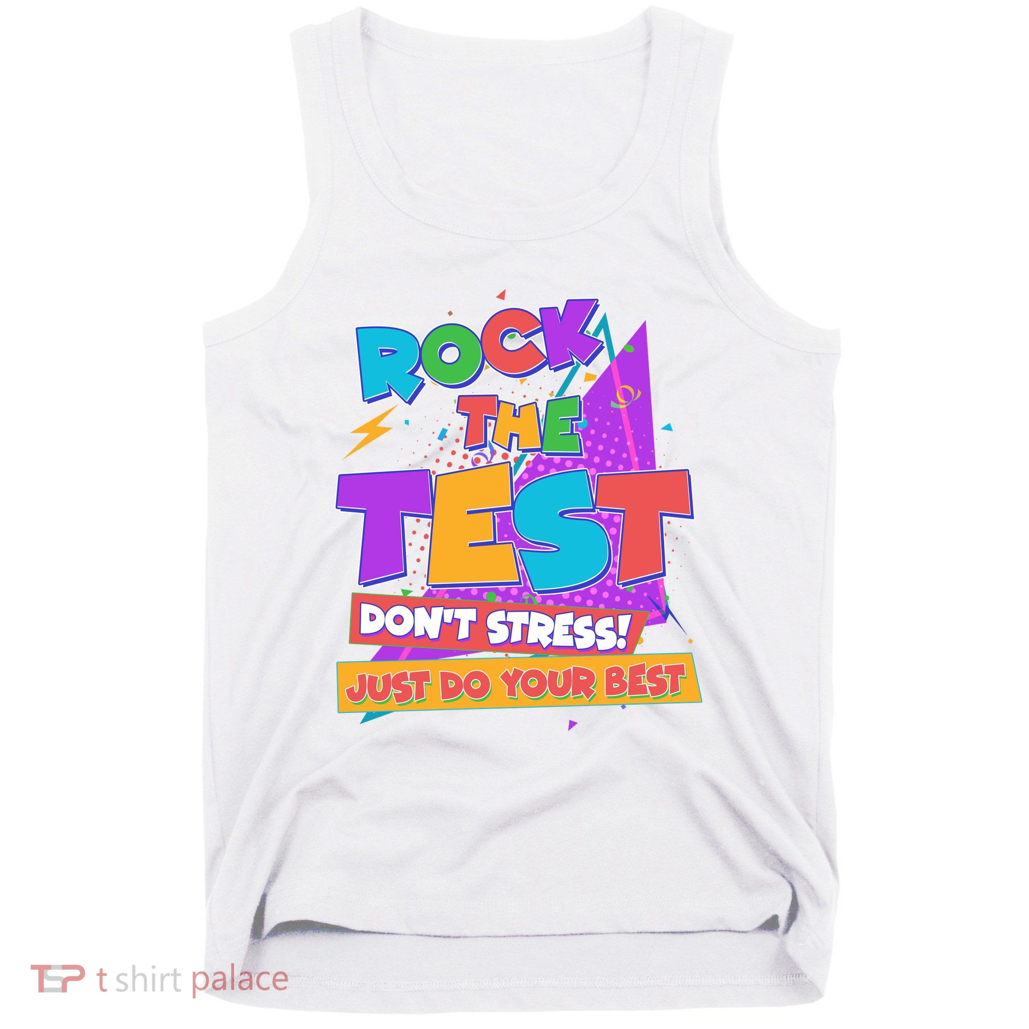 Retro Rock The Test Dont Stress Just Do Your Best Tank Top