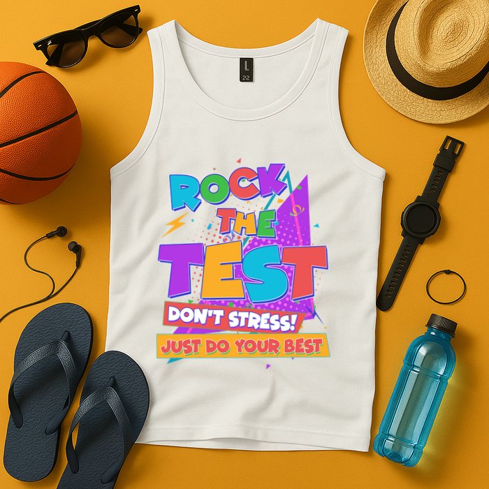 Retro Rock The Test Dont Stress Just Do Your Best Tank Top