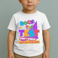 Retro Rock The Test Dont Stress Just Do Your Best Toddler T-Shirt