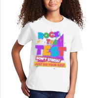 Retro Rock The Test Dont Stress Just Do Your Best Kids T-Shirt