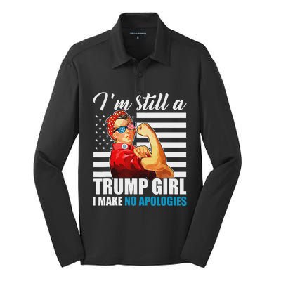 Rosie Riveter Trump Girl No Apologies Silk Touch Performance Long Sleeve Polo