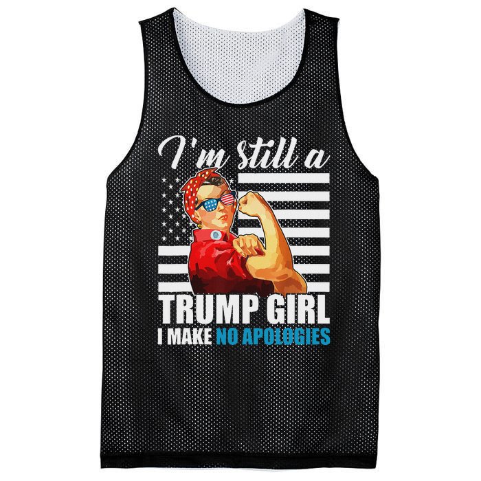 Rosie Riveter Trump Girl No Apologies Mesh Reversible Basketball Jersey Tank