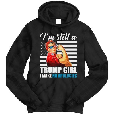 Rosie Riveter Trump Girl No Apologies Tie Dye Hoodie