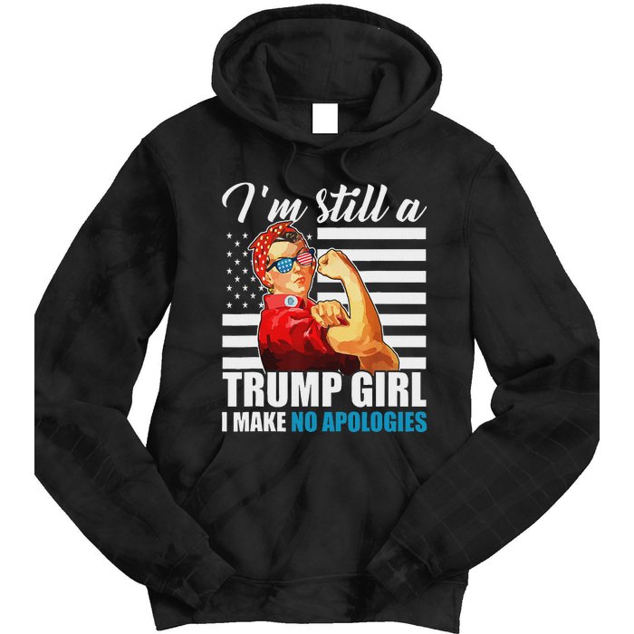 Rosie Riveter Trump Girl No Apologies Tie Dye Hoodie