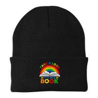Retro Rainbow Take A Look It's In A Book Reading Bookworm Knit Cap Winter Beanie
