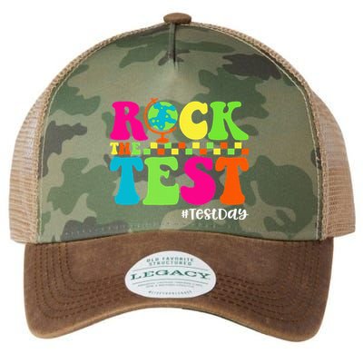 Retro Rock The Test Testing Day Motivational Teacher Student Legacy Tie Dye Trucker Hat