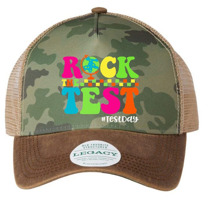 Retro Rock The Test Testing Day Motivational Teacher Student Legacy Tie Dye Trucker Hat