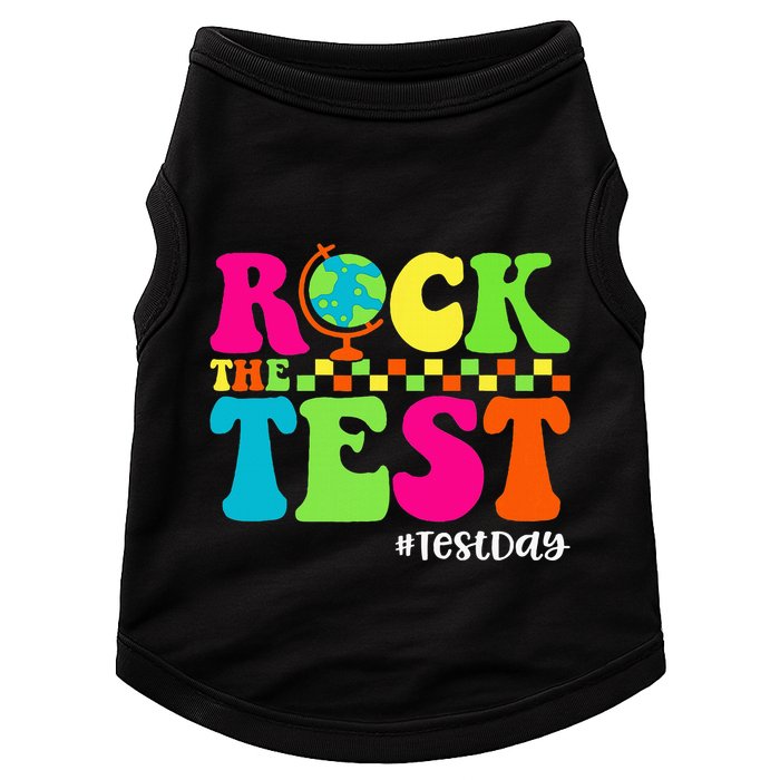 Retro Rock The Test Testing Day Motivational Teacher Student Doggie Tank